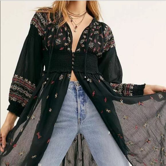 NWT Free People Mykonos Embroidered Dress - Picture 1 of 11